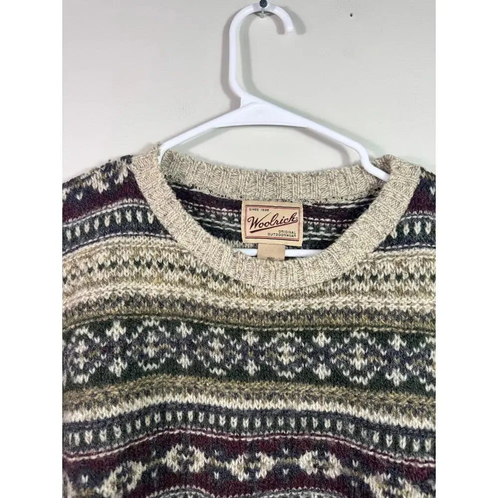 Vintage Woolrich Fair Isle Sweater Men's Size Large